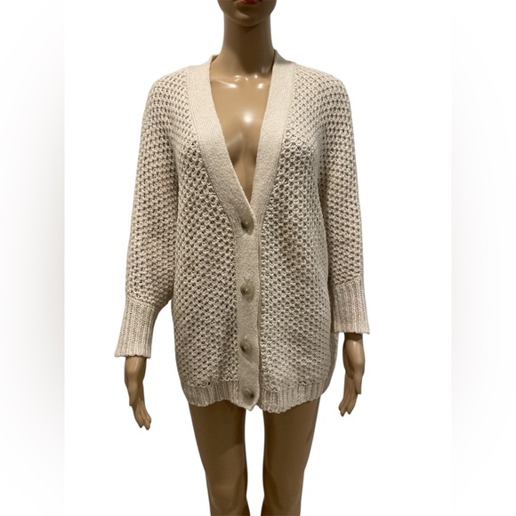 Cream Cozy Knit Cardigan Sweater